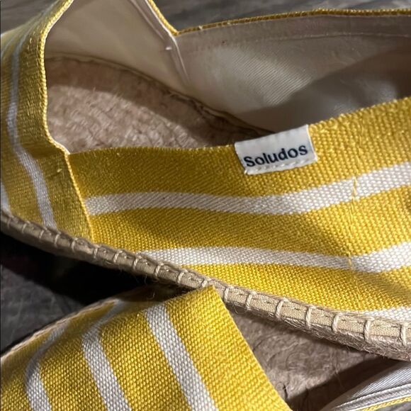 Nwt Soludos Yellow Striped Espadrilles - Picture 2 of 5